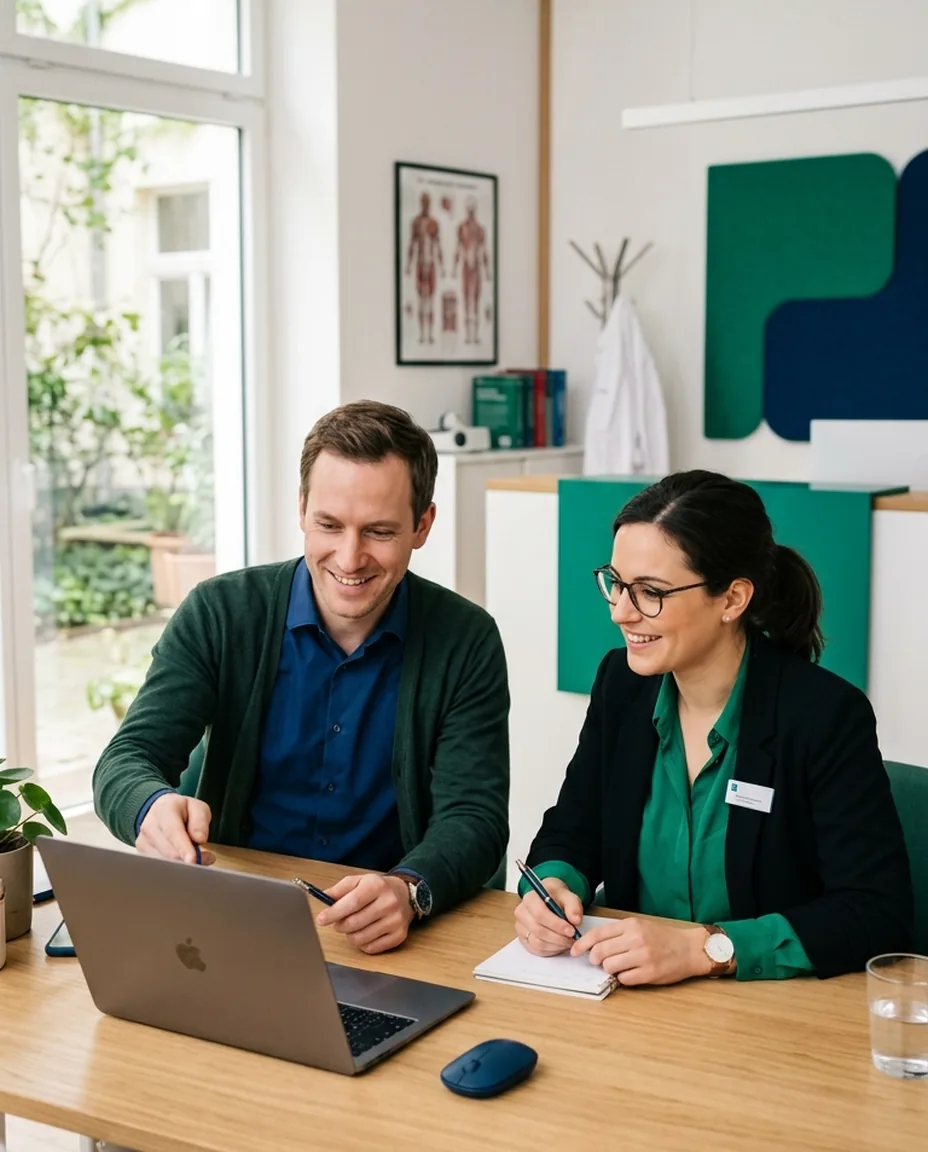 R-NetWork IT-Berater im Gespräch mit Praxisteam